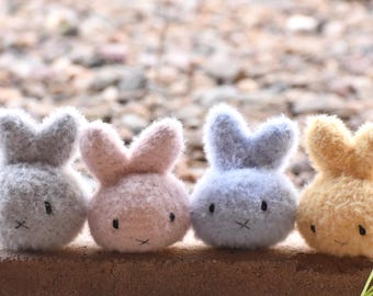 Crocheted Miffy Nijntje Plushie Keychain: Handmade Nylon Amigurumi Toy Easter