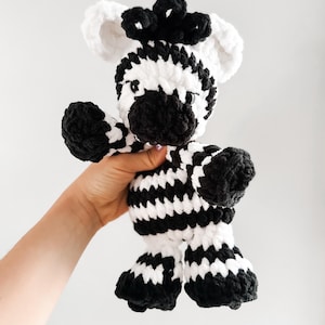 Handmade Crocheted Zebra Lovey | Black & White Safari Animal | Baby Shower Gift | Nursery Decor