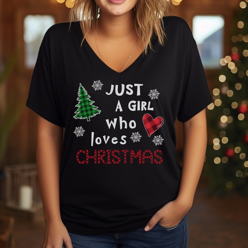 Women's Christmas V-neck Tops