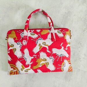 15 Zoll Laptoptasche mit Vogeldruck, hochwertige Laptoptasche mit Griff, Laptoptasche aus 100% Baumwolle, einseitige Schulter-Laptoptasche, Laptopschutztasche.
