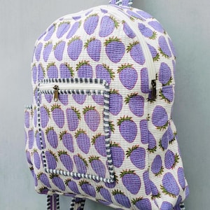 Sac à dos scolaire fait main, imprimé coton, sac à bandoulière matelassé, sac collage, sac à dos, sac hippie, élégant sac à dos pour ordinateur portable cadeau unique