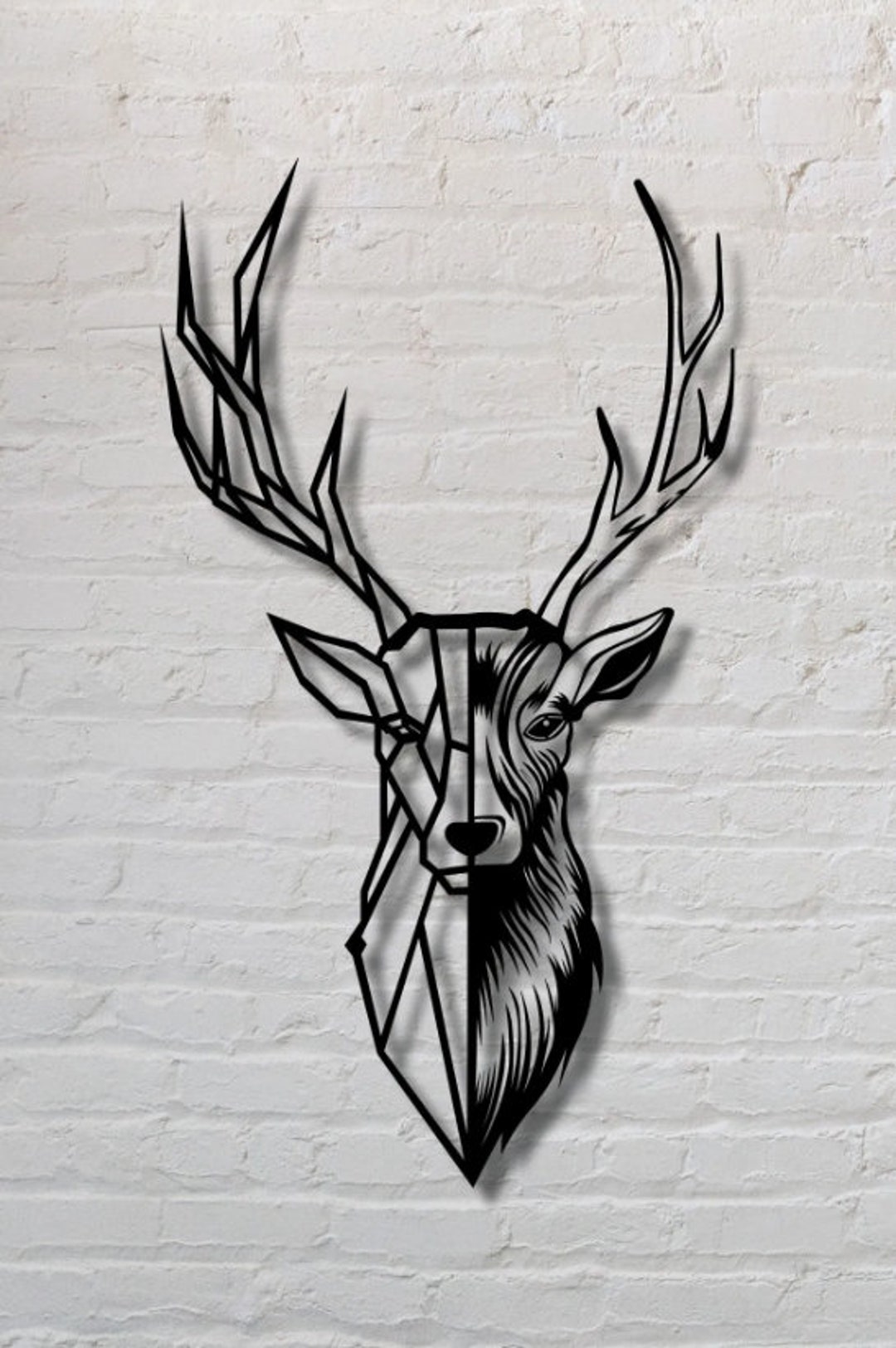 Polygon Hirsch geometrischer Hirsch Metall Hirsch Tier - Etsy Schweiz