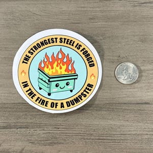 Funny Dumpster Fire Sticker Pack - 3" Vinyl Decals For Water Bottles & Cars (3 Pieces)