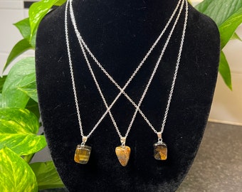 Confidence, Luck & Protection - Tigers Eye Pendant Necklace