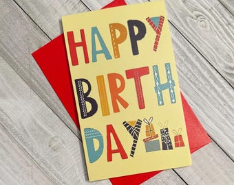 Happy Birthday Card, Simple Birthday Card, Birthday Card for Anyone