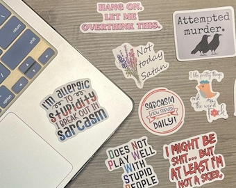 Sarcastic & B*tchy Stickers (Select Your Own), Funny Stickers, Laptop Stickers, Water Bottle Stickers, Scrapbooking Stickers, Funny Gift