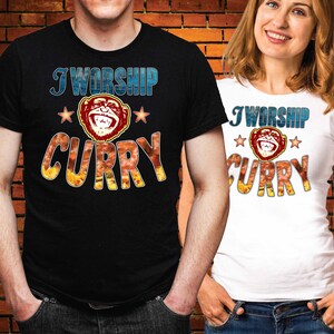 Worship Curry Funny Slogan Cotton T-Shirt / Birthday Present / Girlfriend + Boyfriend Reward Gift / Novelty Festival Wear / Stag + Hen Shirt