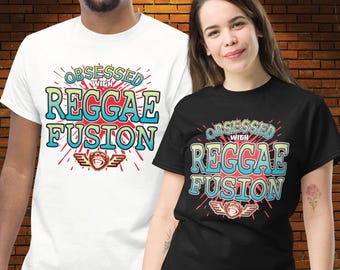 Reggae Fusion / Unisex Cotton T-Shirt / Fun Music Shirt / Novelty Birthday Present / Boyfriend + Girlfriend + Husband + Wife Top Gift