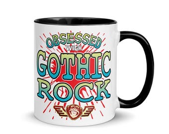 Gothic Rock Coloured Ceramic Mug / Fun Music Trophy / Funny Novelty Gift / Birthday Present / Boyfriend + Girlfriend + Husband + Wife Award