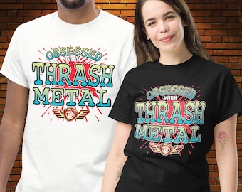 Thrash Metal / Unisex Cotton T-Shirt / Fun Music Shirt / Novelty Birthday Present / Fab Boyfriend + Girlfriend + Husband + Wife Gift