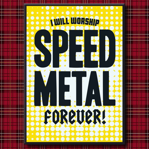 Speed Metal Forever Art Print / Cartel de música / Arte de pared / Tarjeta de cumpleaños / Regalo de cumpleaños / Tarjeta de felicitación / Regalo de mamá y papá / Amor