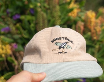 Corduroy surf cap, vintage hat, corduroy cap, surfer cap