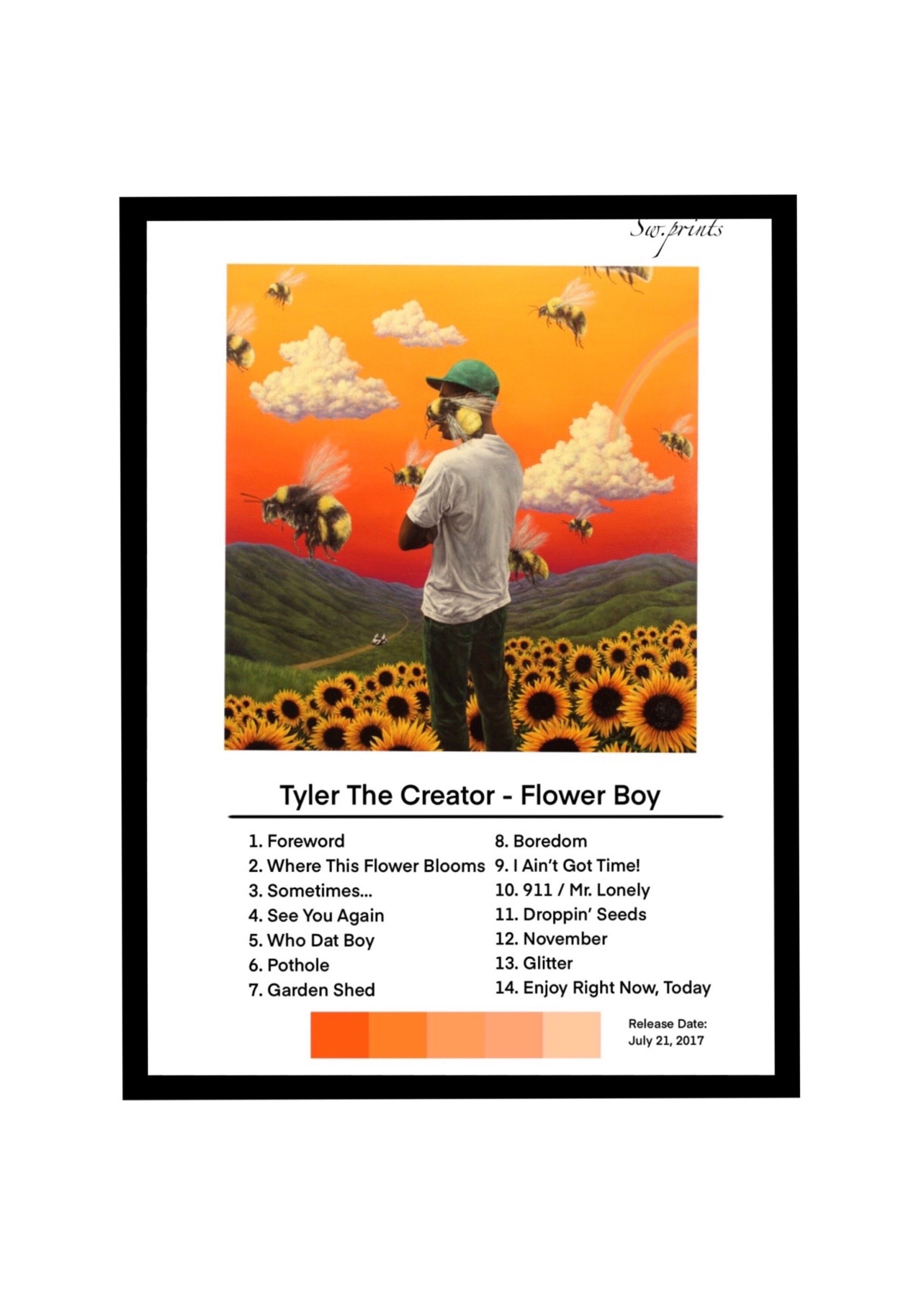 KINGGHYLL Tyler Poster The Creator Flower Boy - Impression sur toile - Décoration murale moderne et esthétique - 30 x 45 cm - Sans cadre