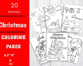 20 Christmas Coloring Pages, Christmas Printables, Christmas Games, Christmas Activities, Printable Coloring Pages, Santa Coloring Pages
