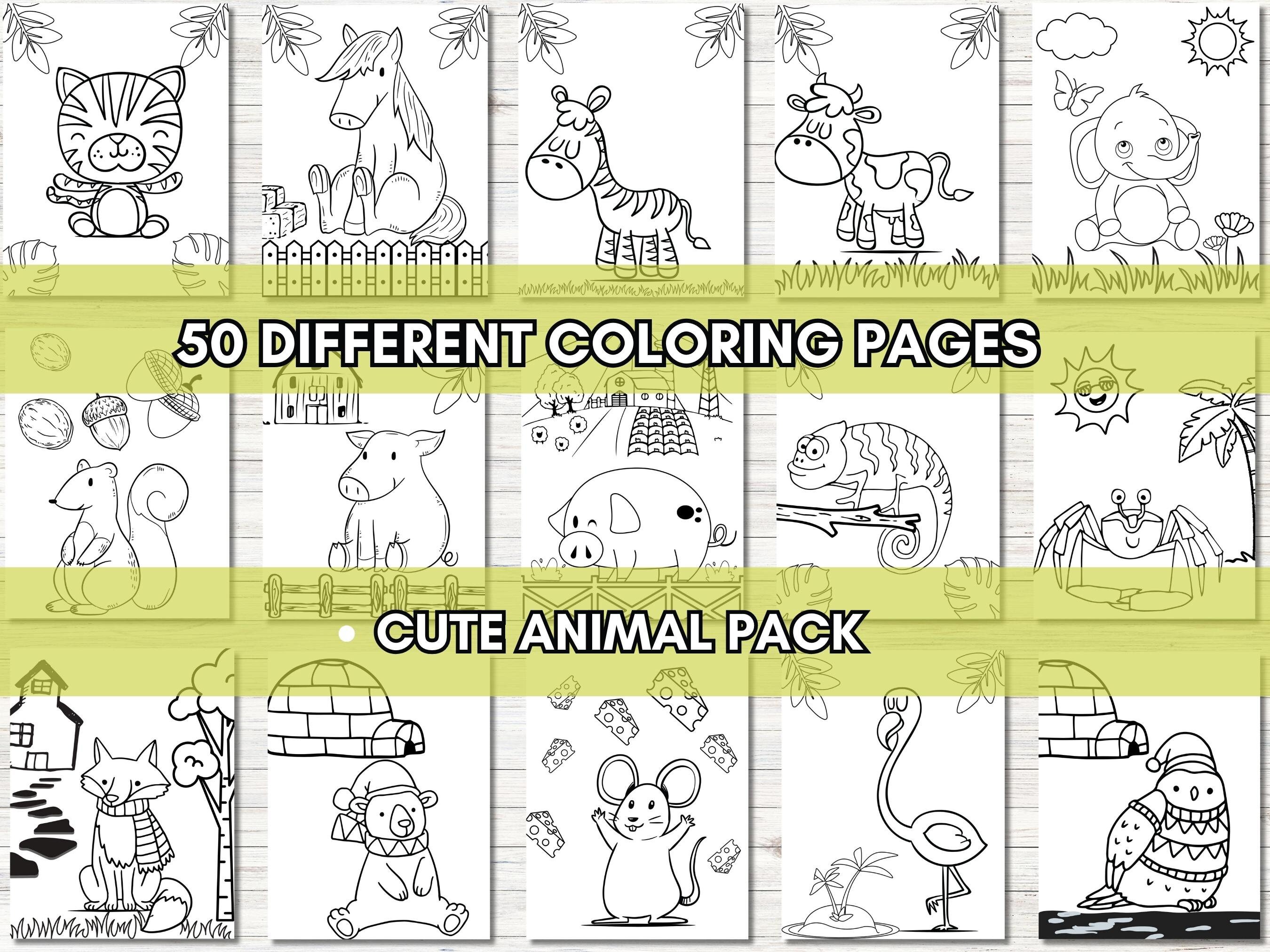 50 Printable Animals Coloring Pages for Kids, 50 Coloring Pages for