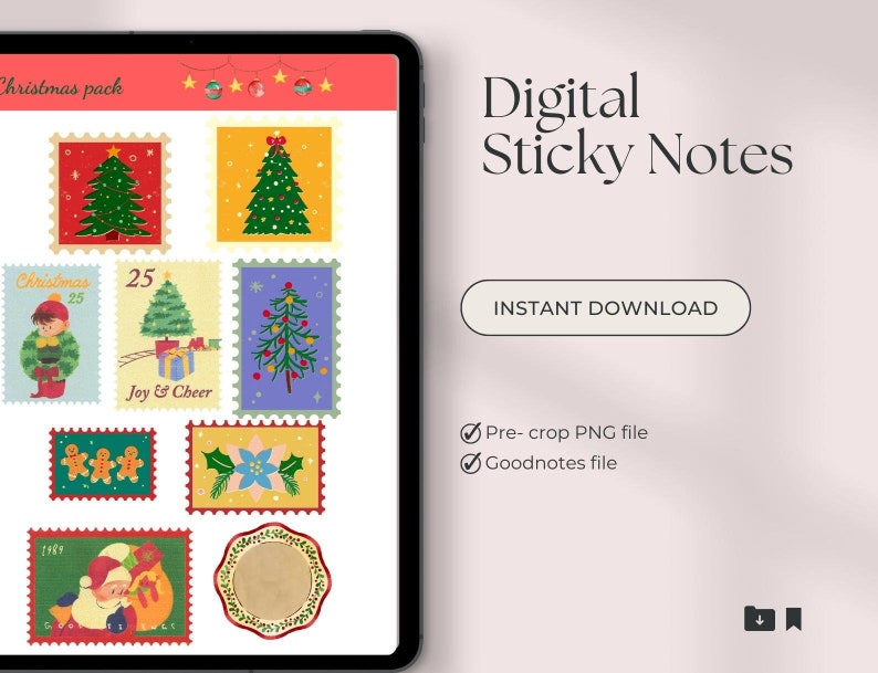 100 Christmas Digital Stickers , Goodnotes, Notability, Christmas