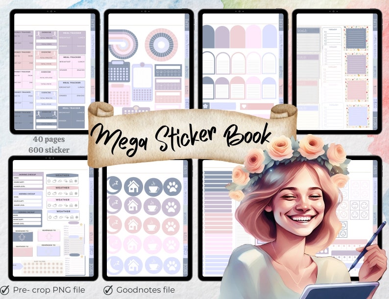 Pastel Sticker Pack, Digital Sticker Goodnotes, Digital Planning Kit ...