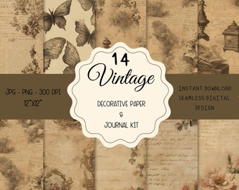Vintage Lace Journal Pages: Decorative Paper Kit (Digital Download)