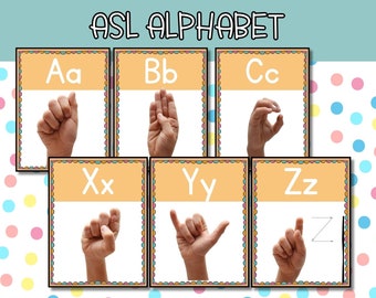ASL Sign Language Alphabet Posters, ASL Alphabet, American Sign ...