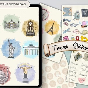 Travel Stickers, Goodnotes Stickers, Travel Icons, Digital Planner Icons, Planner Stickers, TRAVEL Theme GoodNotes Stickers