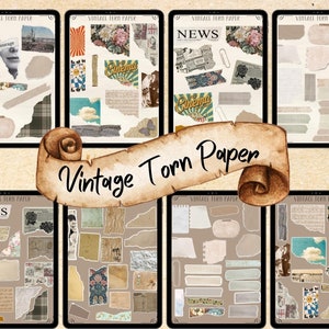135 Digital Torn Paper Stickers – Digital Sticky Notes, pre- cropped, journal Paper Sticker Set, Goodnotes Stickers, Digital Stickers