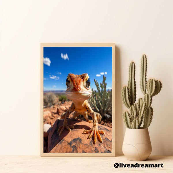 Digital print, Gecko, Australian desert, Photography