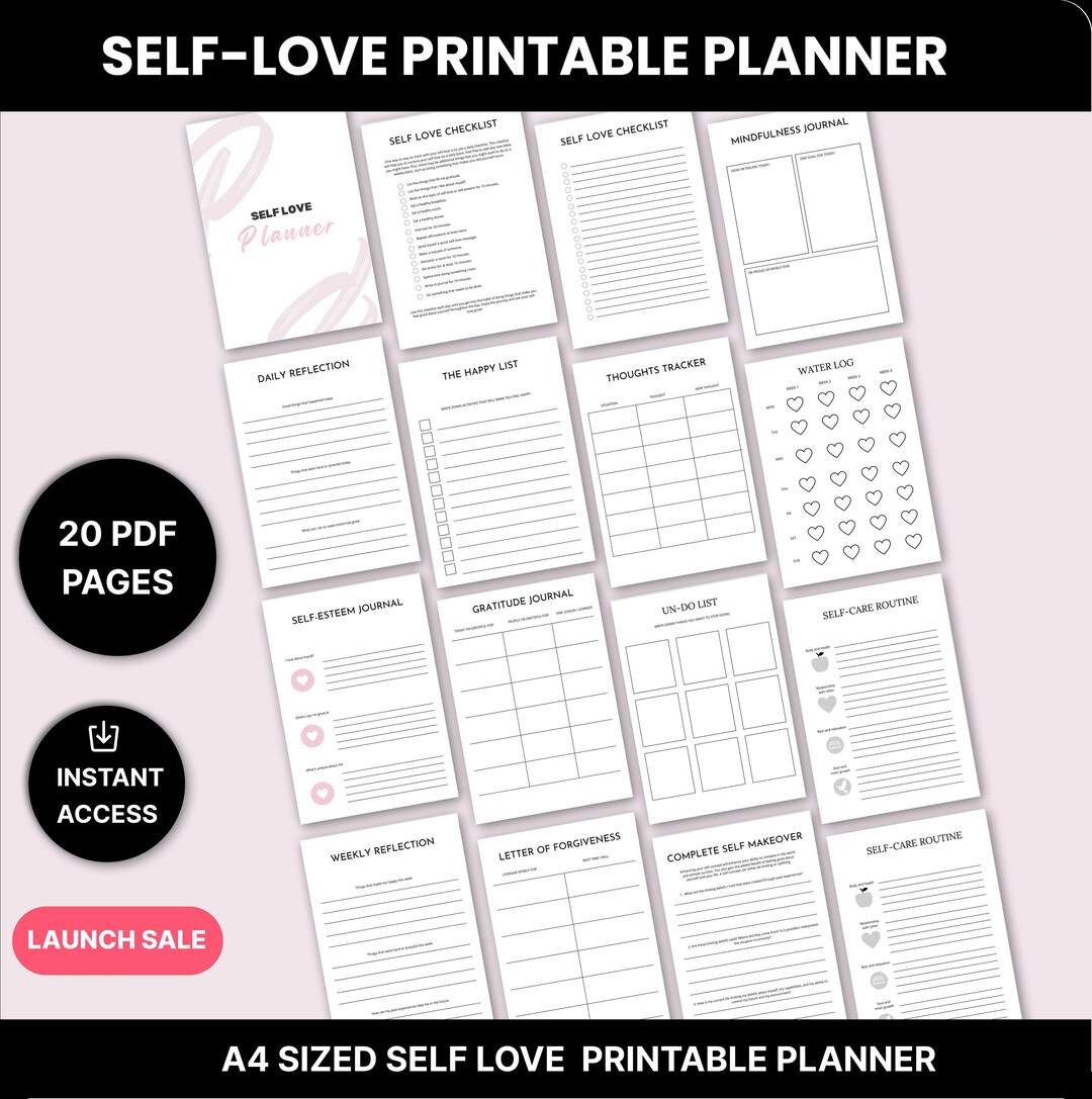 Self Love Printable Template Self-care Printable Planners - Etsy