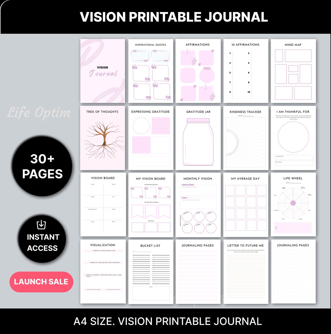 Vision Printable Bundle Vision Printable Template Vision - Etsy