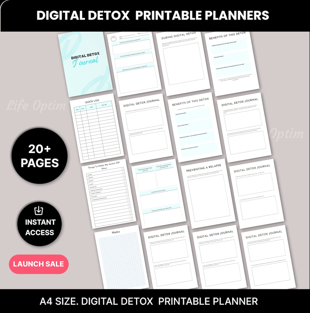 Digital Detox Printable Template Relaxation Printable - Etsy
