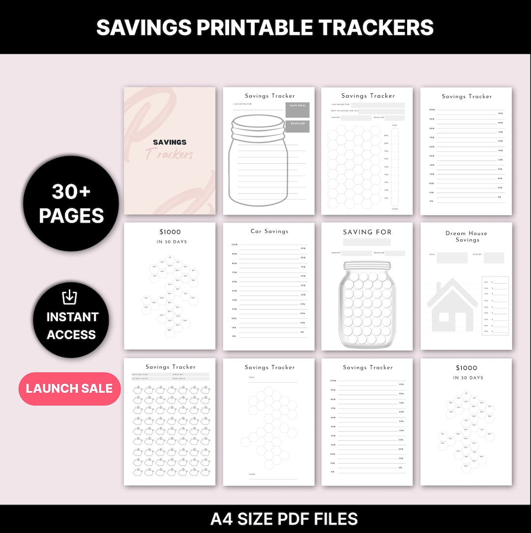 Saving Printable Tracker saving Tracker Printable Template - Etsy