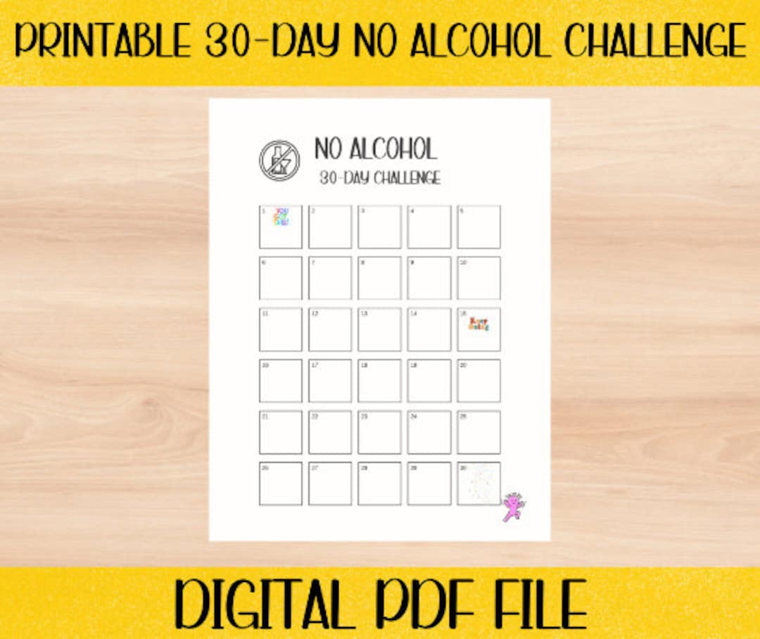 30 Day No Alcohol Challenge Sobriety Log Sobriety Tracker Quit 30 Day No Alcohol Challenge Sobriety Log Sobriety Tracker Quit