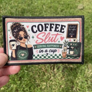 Coffee Slut Iron On Patch, Funny Coffee Patch, Barista Patch, Coffee Lover Gift, Caffeine Patch, Retro Coffee Patch