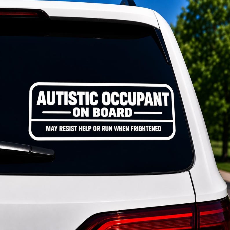 Autistic Occupant Sticker Autism Safety Alert Car Decal – Autistic Occupant on Board Sticker ...
