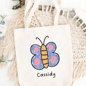 Sac fourre-tout en toile Montessori personnalisé pour les essentiels de la garderie/école de votre tout-petit