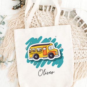 Sac fourre-tout en toile Montessori personnalisé pour les articles essentiels de la garderie/école de votre tout-petit