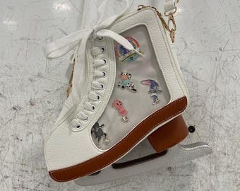 Leather Skate Purse with Pin Display