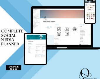 Notion template Social Media Content, Digital Content Creator Planner, Ultimate Creator Planner, Marketing Strategy Bundle, Blue Planner