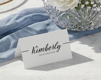Tarjetas de lugar para bodas | Imprescindibles para bodas | Papelería minimalista elegante | Etiquetas de nombre personalizadas | Plantilla digital de Canva TB7
