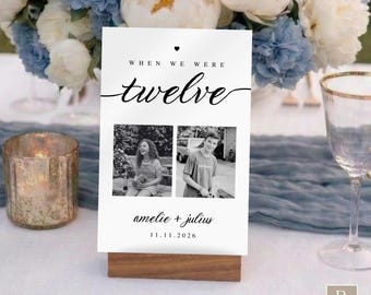 When We Were Age Guest Seating | Wedding Must Haves Table Number | Childhood Photos Modern Minimalist | Canva Template Digital Download TB6