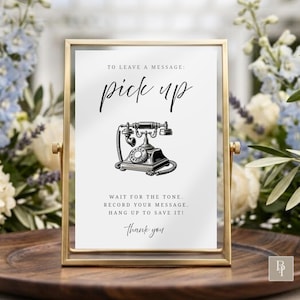 Audio Guestbook Sign | Voicemail Phone Instructions | Unique Guest Book Ideas | Minimalist Wedding Album | Digital Download Template AB2