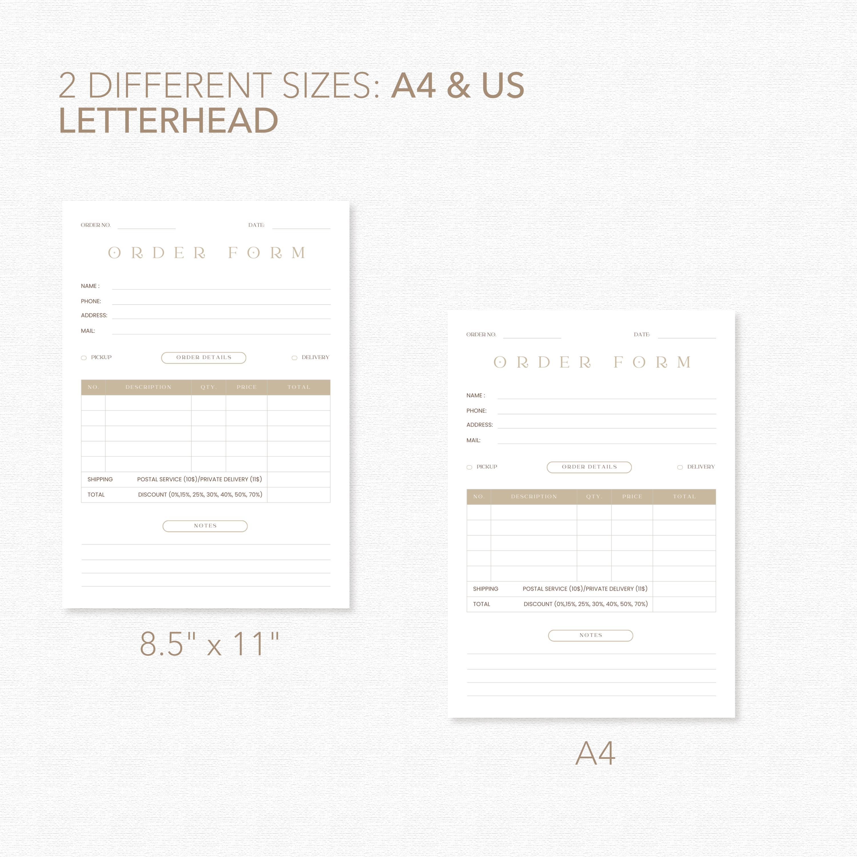 Compass Ordering Form Editable Ordering Form Template for Small Businesses Custom Canva Order ...