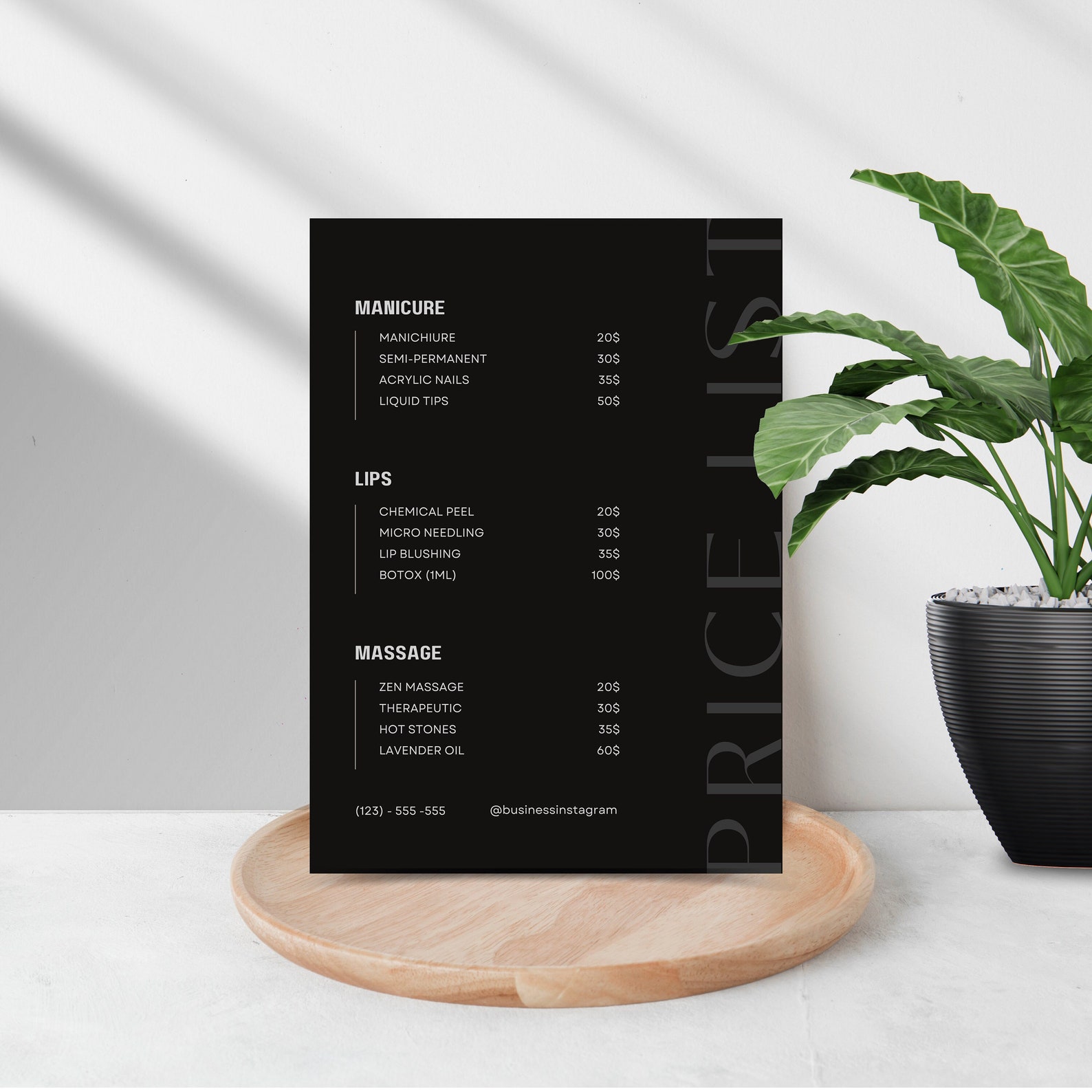 Price List Template Minimal Price List for Small Business Editable ...