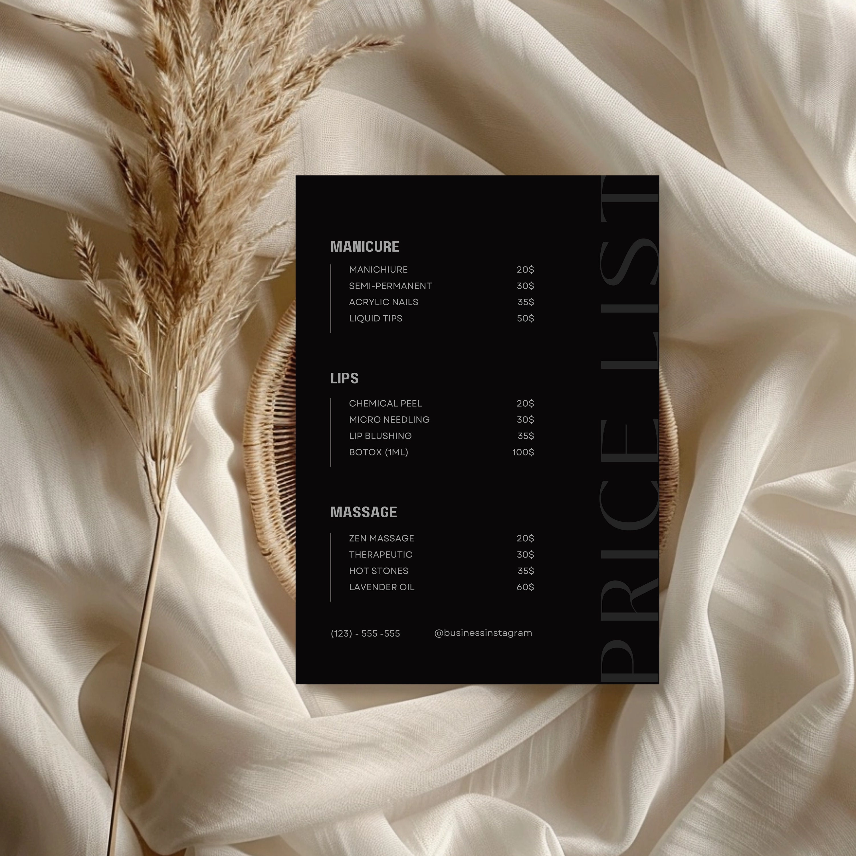 Price List Template Minimal Price List for Small Business Editable ...