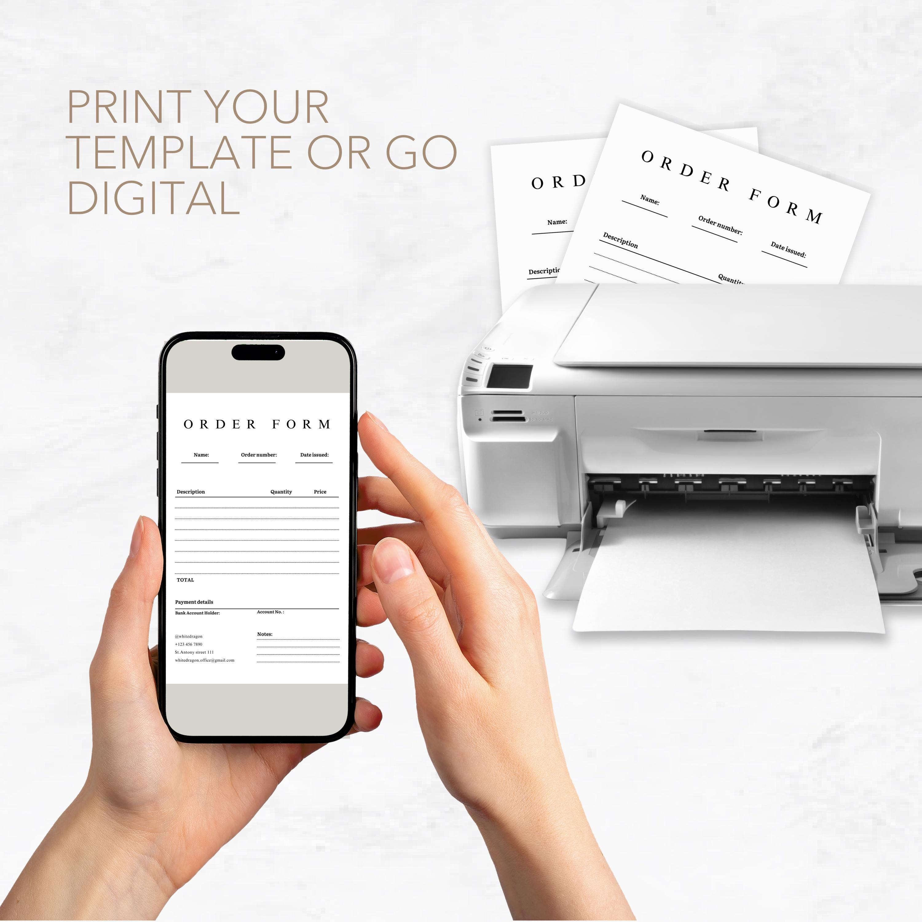 Visual Ordering Form Editable Ordering Form Template for Small Businesses Custom Canva Order ...