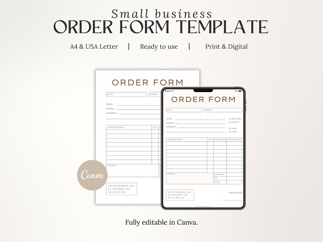 Etsy Seller Order Form Template | Editable Client Tracker & Bookkeeping ...