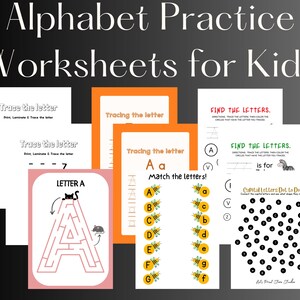 Alphabet Practice Worksheets with Fun for Kids - Digital A4 Size Printable | 110 worksheets