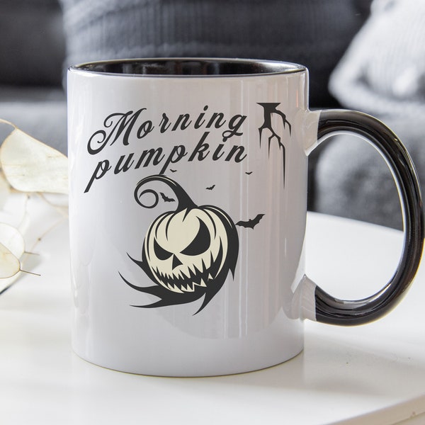 Morning pumpkin mug, good morning pumpkin, autumn mug, spooky coffee mug, pumpkin face mug, funny halloween mug, PSL