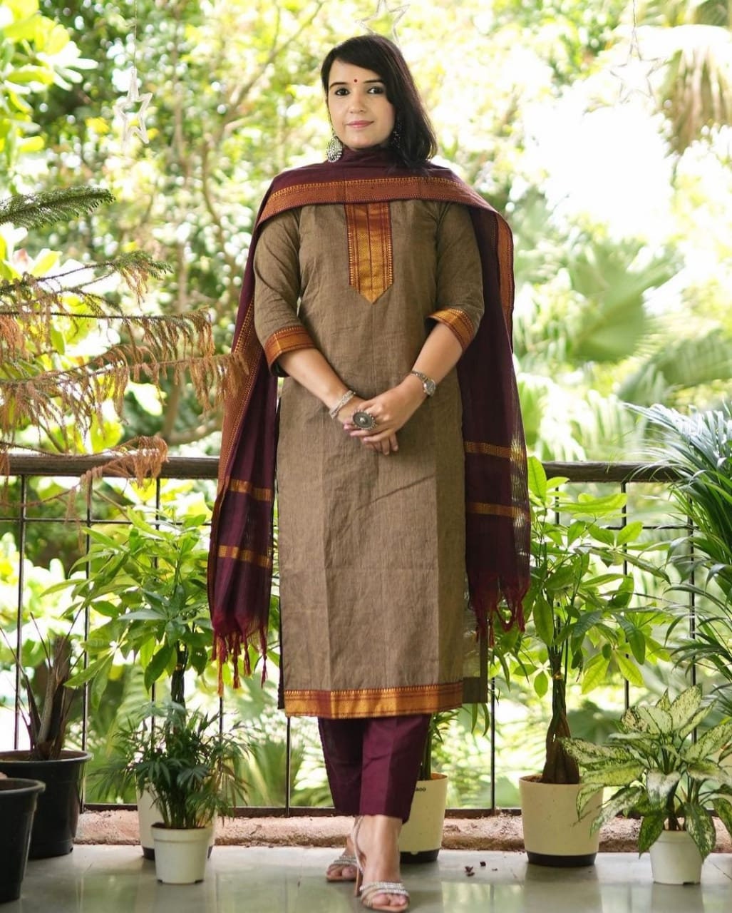 Pure Mangalagiri Pattu/Silk Pochampalli Border Dress Material/Suits