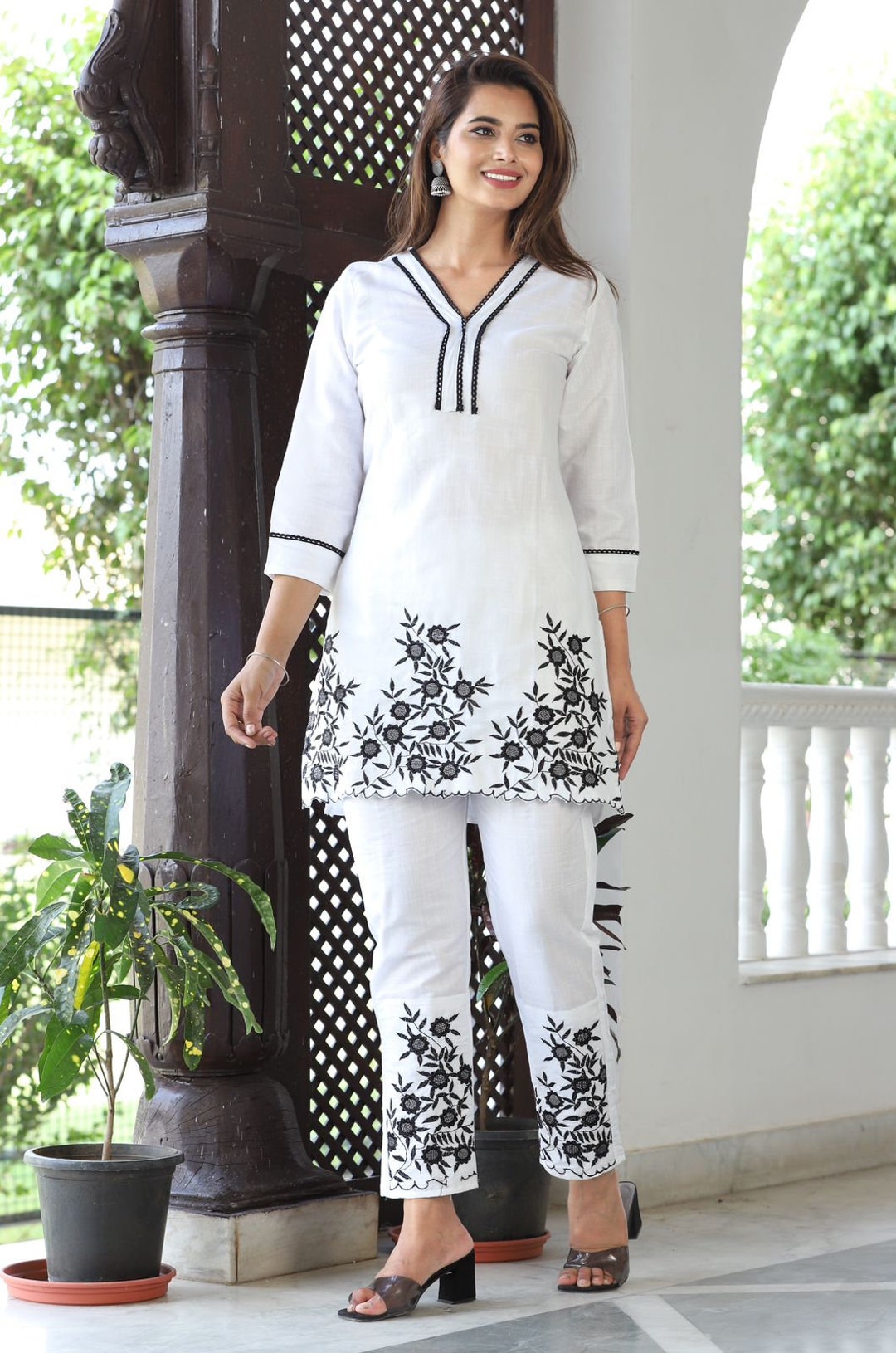 thumbnail image 2 of Buy LATIVE COLOURS OF FASHION Multi Printed CO-ORD Set For Women & Girls (Grey) (in, Alpha, M, Grey) At 2 of 9