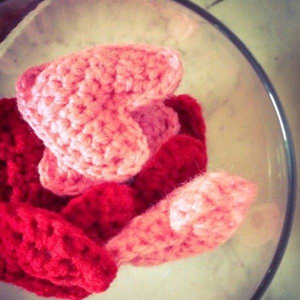 CROCHET PATTERN / Puffy Heart / Decoration / Valentine's Day / Easy / Beginner / Scrap Yarn /  Garland